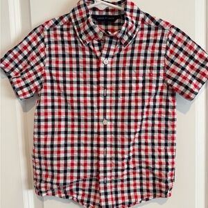 Janie and Jack Red, Blue, and White Checkered Kids Shirt